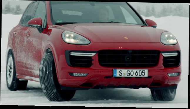 Porsche Cayenne GTS Обращение круг на снегу 