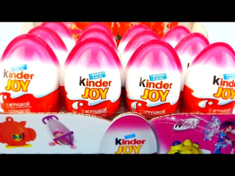 12 Surprise Eggs made for girls Kinder Joy Pink Winx Club Surprise Toys